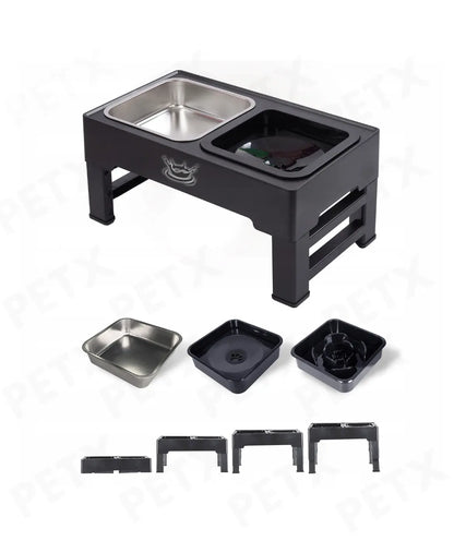 PetX™ Adjustable Elevated Dog Bowl - Zero Splash  & Slow Feeder PetX™