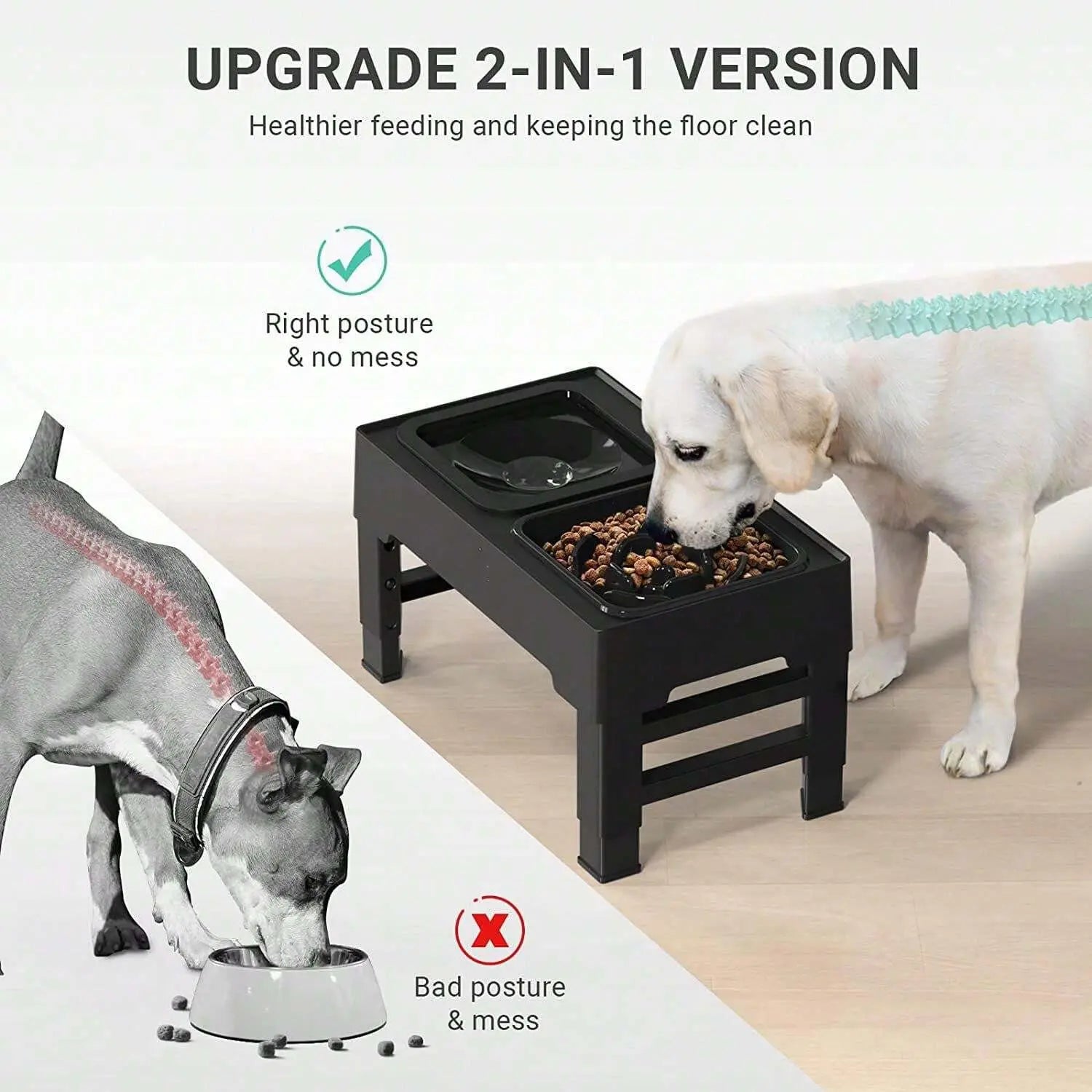 PetX™ Adjustable Elevated Dog Bowl - Zero Splash  & Slow Feeder PetX™