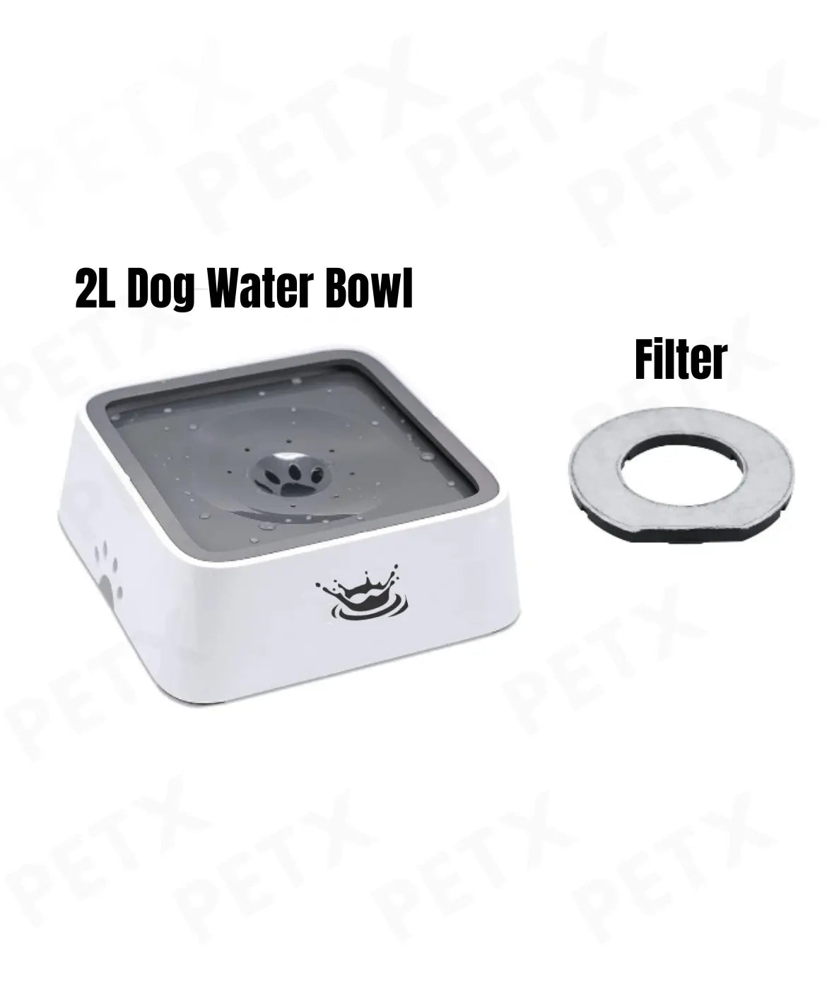 PetX™ Zero Splash Water Bowl – Clean & Filtered 2L PetX™